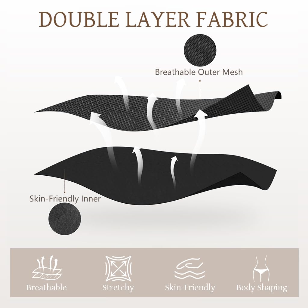 SANNIDHI Women Body Shaper Panties for Tummy Control featuring Lace Design | 2XL Black