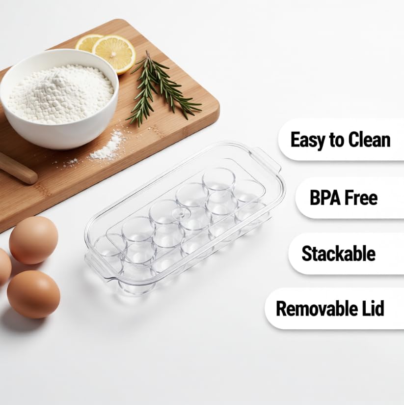 ZIBUYU KitchenCraft Egg Holder for Fridge Storage with Clear Plastic Design | Kitchen Organizer