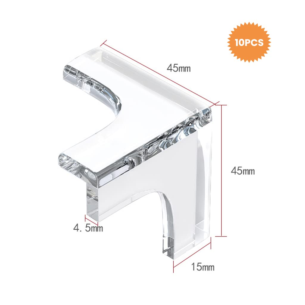 SNOWIE SOFT® 10pcs T-Type Safety Table Corner-Acrylic Protector Self-Adhensive Three Edges Table Corner Guard for Table, Furniture,Sharp Edges Baby Anti-Collision Corner Guard Proofing Corner Guards