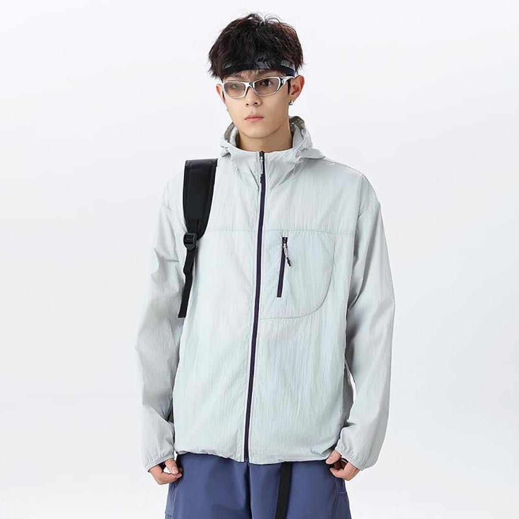 Venzina® Men's UPF 50+ Sun Protection Outdoor Jacket Workout Athletic Jackets Lightweight Running Jacket