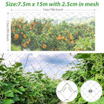 HASTHIP® Heavy-Duty Bird Netting 7x15m With Cable Ties, UV-Resistant Nylon Mesh For Garden, Orchard & Balcony, 2.4
