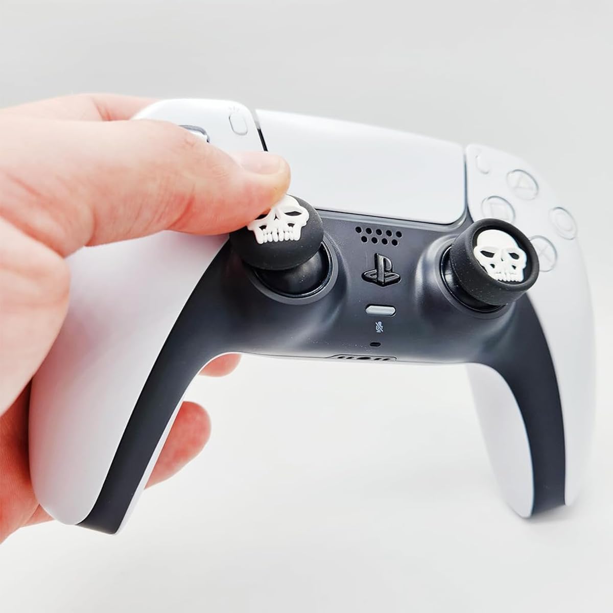 ZORBES Skull Thumb Grip Caps for PS5 Controller 4pcs Set with Silicone Covers | Enhanced Precision Control