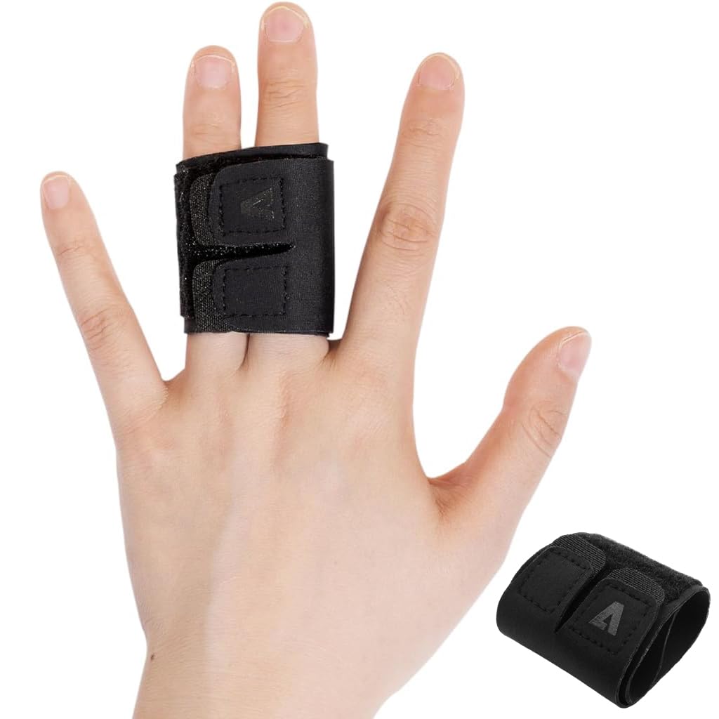 Proberos Finger Compression Band for Basketball and Volleyball Players featuring Dual Adjustable Straps and Nylon Material Size M