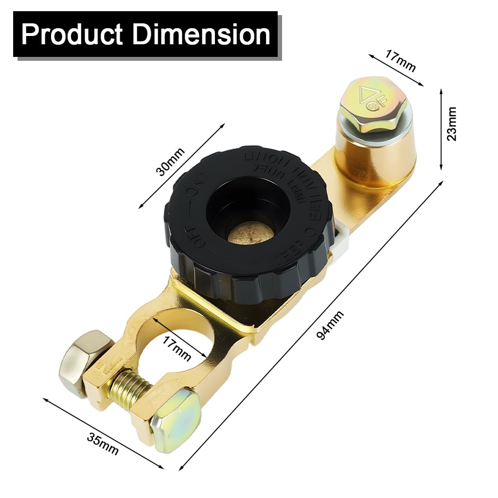 STHIRA Battery Power Switch for Car Boat and RV featuring Full Copper Build and 12–48V Range