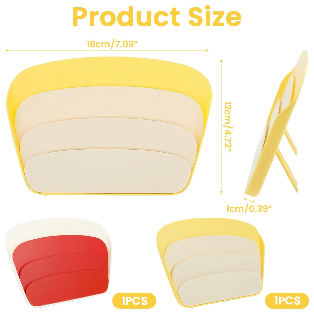 ZIBUYU Card Holders for Playing Cards with 3 Layer Stepped Display and Foldable Stand | 2pcs Red and Yellow Set