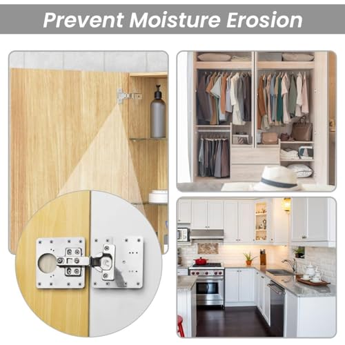 Serplex® 20Pcs Stainless Steel Cabinet Hinge Repair Plate Kit with Screws, Universal Fixing Bracket Set for Wooden Kitchen Cabinet Door, Wardrobe, Cupboard, DIY Home, Crafts & Planners