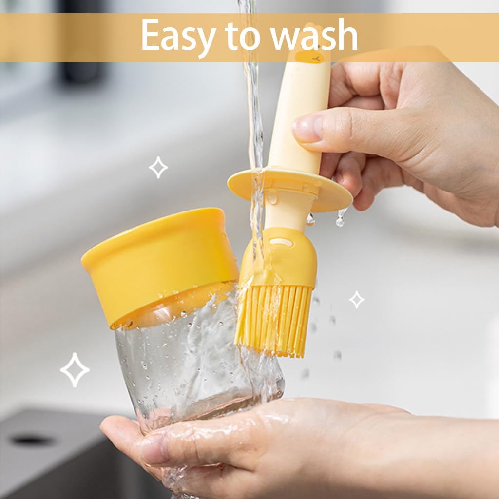 ZIBUYU Silicone Oil Brush Bottle for Cooking and Baking with Glass Dispenser | Easy Refill Design