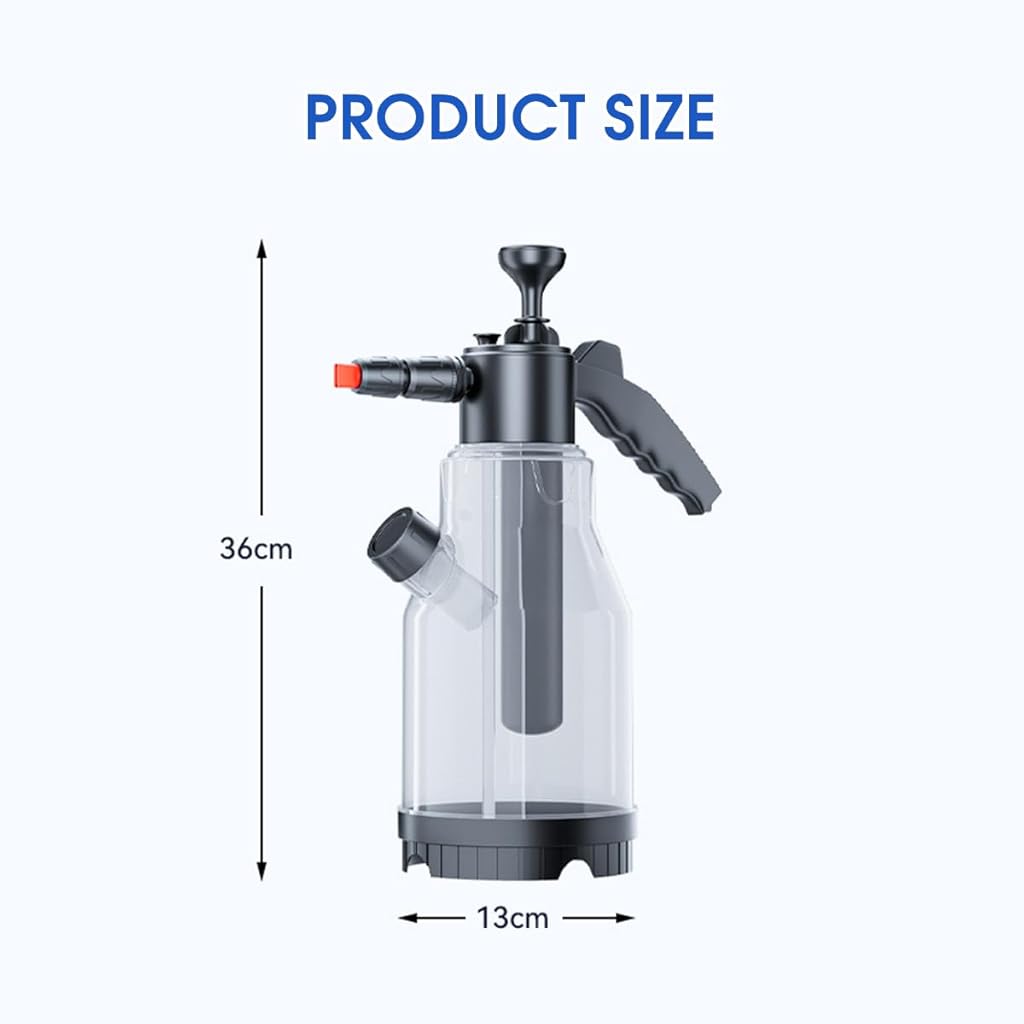 STHIRA® 2L Foam Sprayer for Car Washing Car Foam Sprayer with Pressurized Dual Nozzle Design, Side Refilling, Safe and Durable, Versatile for Cleaning Gardening Car Washing Accessories