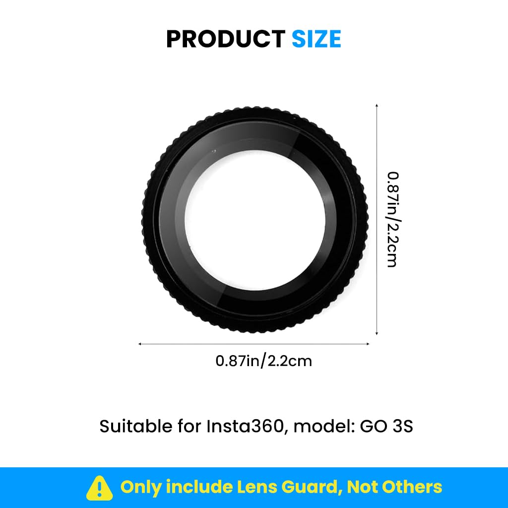 ZORBES Lens Guards for Insta360 GO 3S featuring Snap-On HD Glass Design 22mm Dia | Anti-Glare Protection