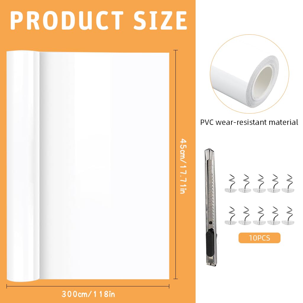 Qpets Cat Scratcher Pad for Wall Cabinet Couch and Floor 45x100cm 2PCS | Clear PVC Self-Adhesive Protector