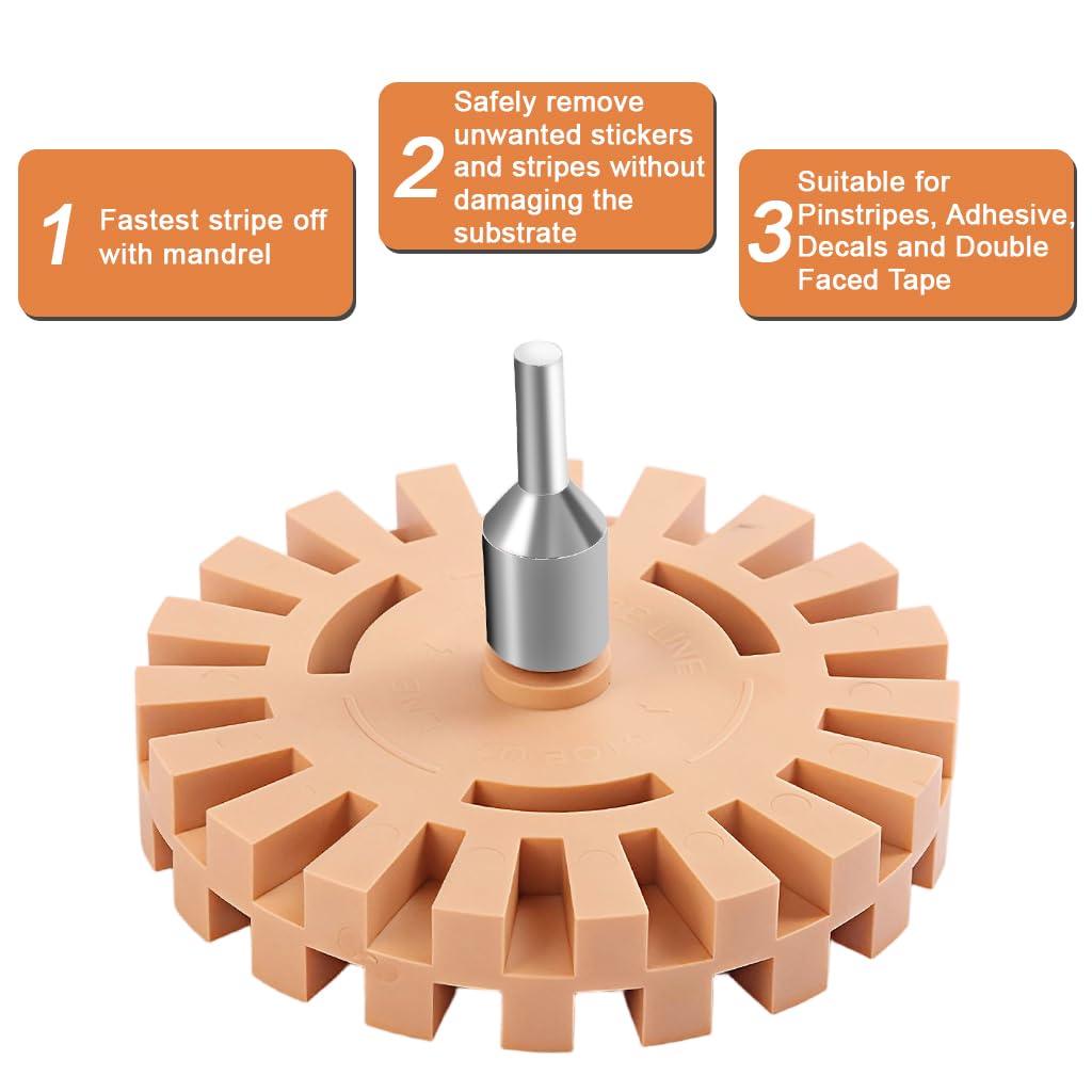 STHIRA 4 in Pneumatic Glue Removal Wheel for Automotive Use featuring Gear Shaped Design