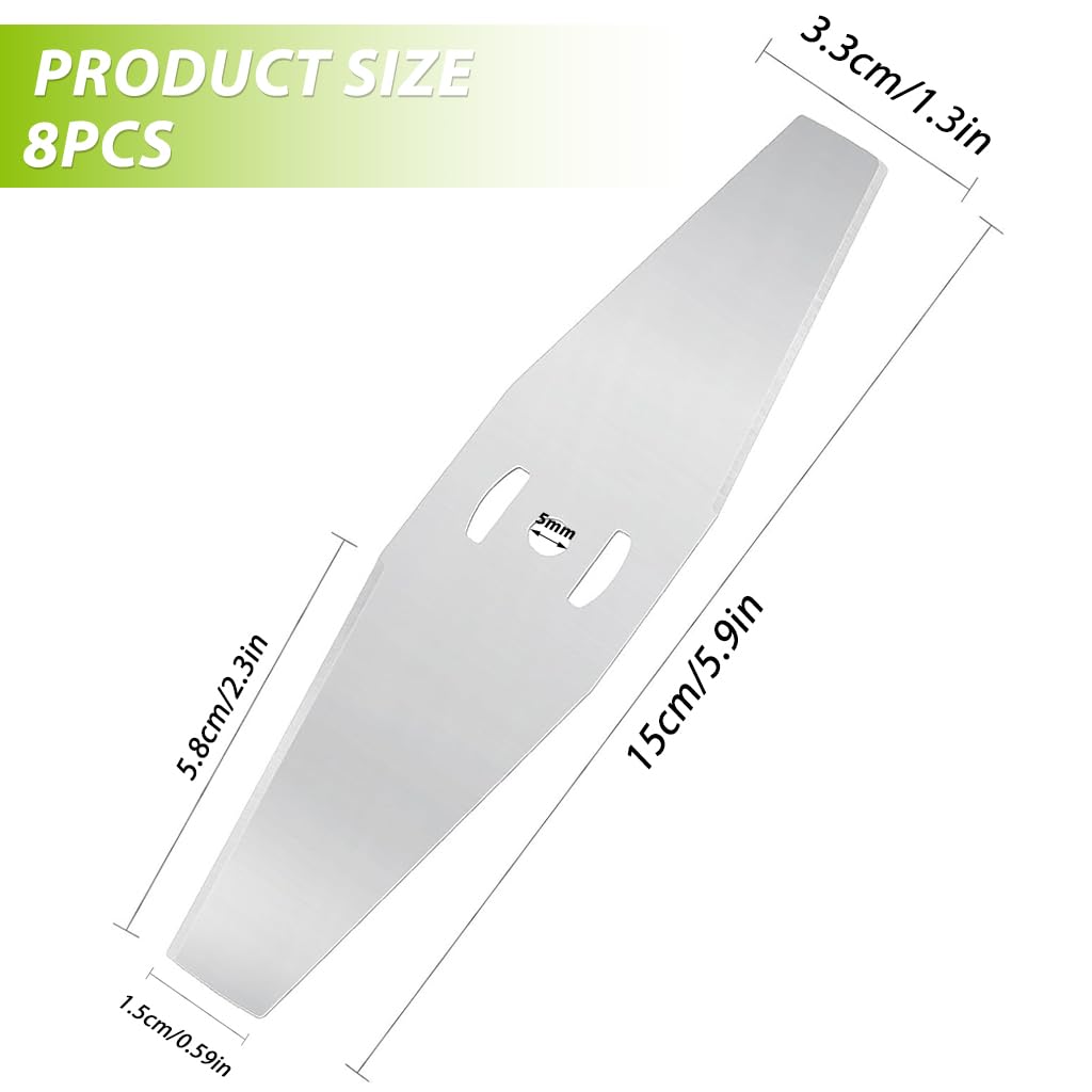 HASTHIP Metal Lawn Mower Saw Blades 15 pcs 6 in for Cutting Grass with Stainless Steel Head