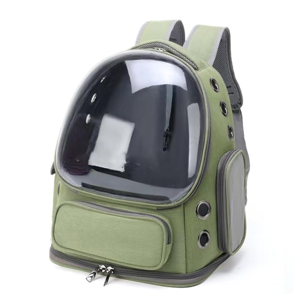 ZIBUYU® Ventilated Cat Carrier Backpack with Clear Dome Window, Comfortable Outdoor Travel Pet Backpack, Breathable Mesh, Lightweight & Durable Design for Cats and Small Pets