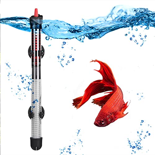 Qpets® 100W Adjustable Aquarium Heater, Safe Submersible Fish Tank Heater Thermostat with Suction Cup Aquarium Heater Automatic Heater for Aquarium Fish Tank Aquarium Heater