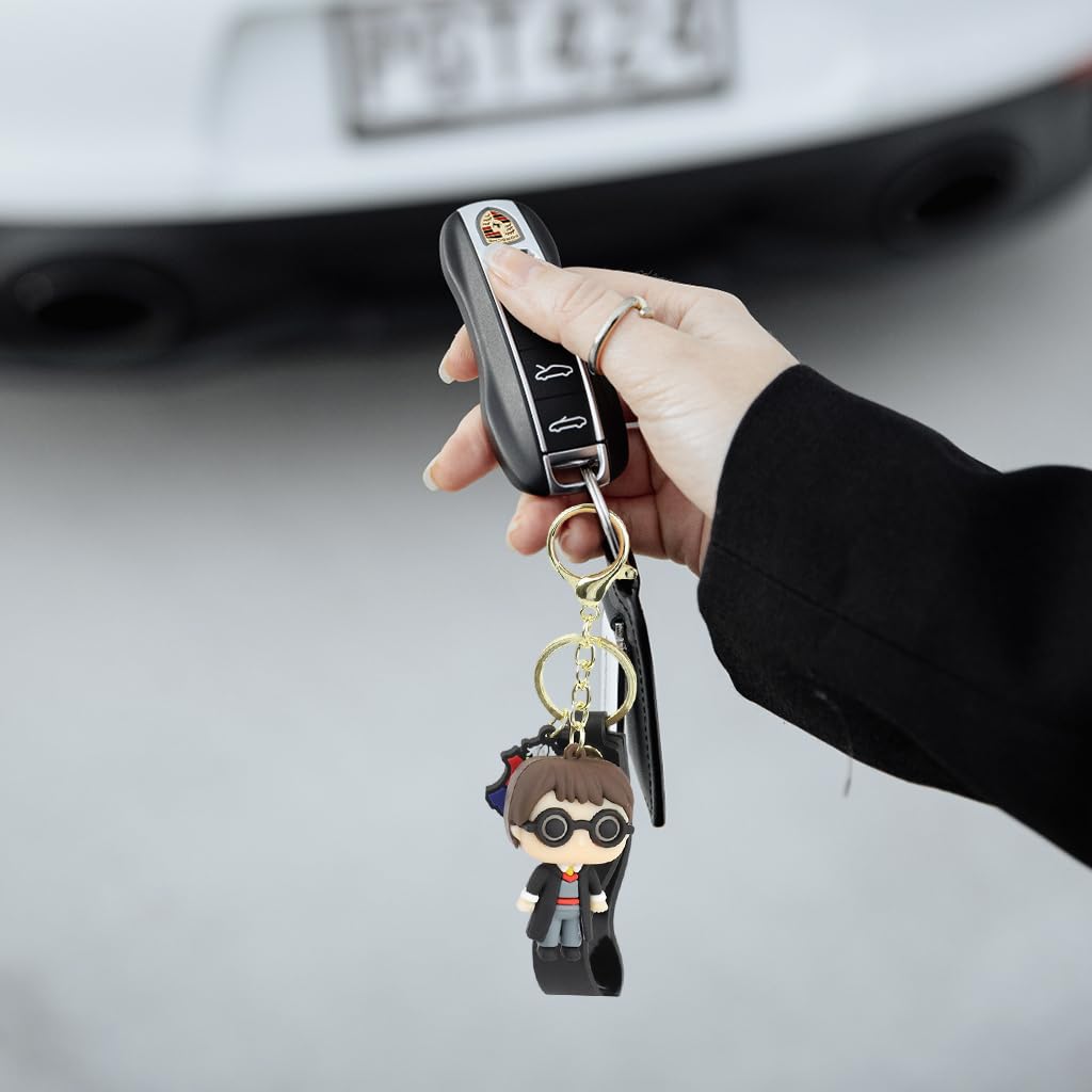 Zibuyu Couple Keychains for Bags and Backpacks with 2.3 in Cartoon Charms & Silicone Strap | Gift for Friends