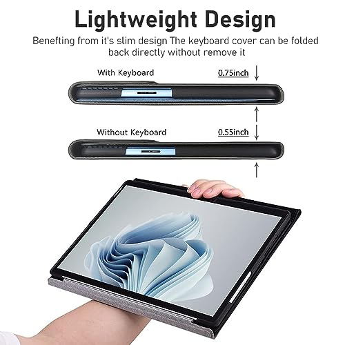 ZORBES® Laptop Case for Surface Pro 9 10 11 13 inch Anti-Scratch Protective Fashion Solid Color TPU with Pen Holder Not Include Keyboard or Stylus Grey 3 PCS
