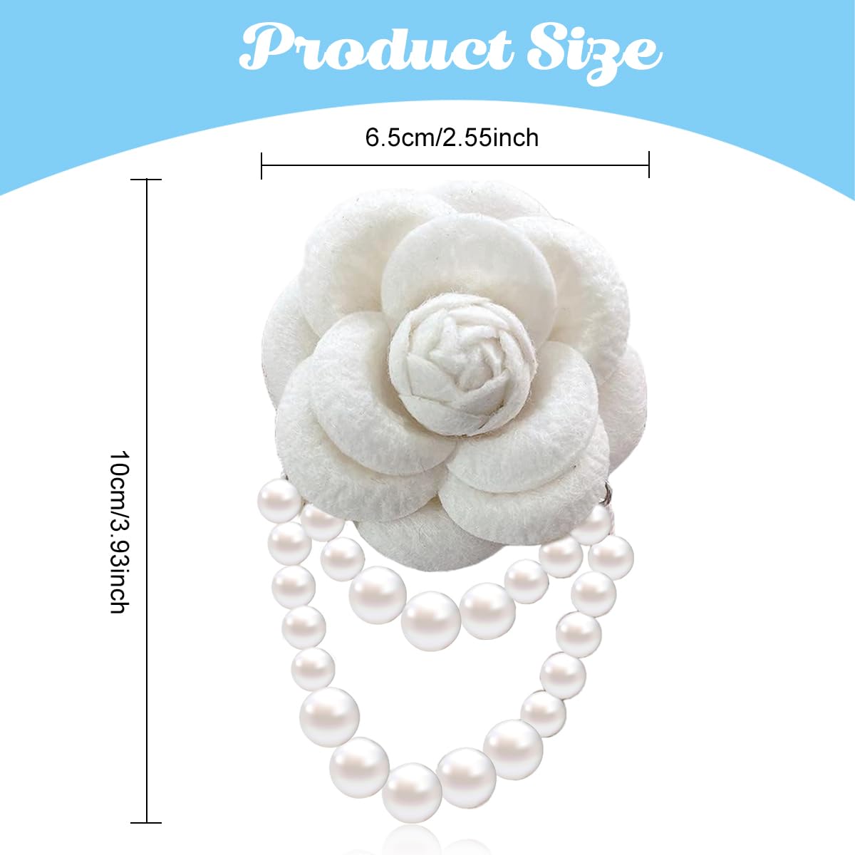 PALAY® Women Camellia Flower Brooch Pins Multipurpose Camellia Flower Pearl Bracelet and Brooch Pins Pearl Tassel Flower Brooch Pin Fashion Women Clothing Accessories