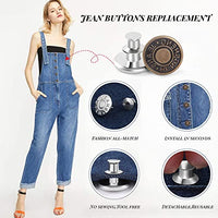 HASTHIP® 10pcs Detachable Buttons for Jeans, Instant Pants Waist Button Pins, Adjustable Button for Jeans Replacement, Metal No Sew Tightener for Reduce Loose Pants Waist or DIY Crafts