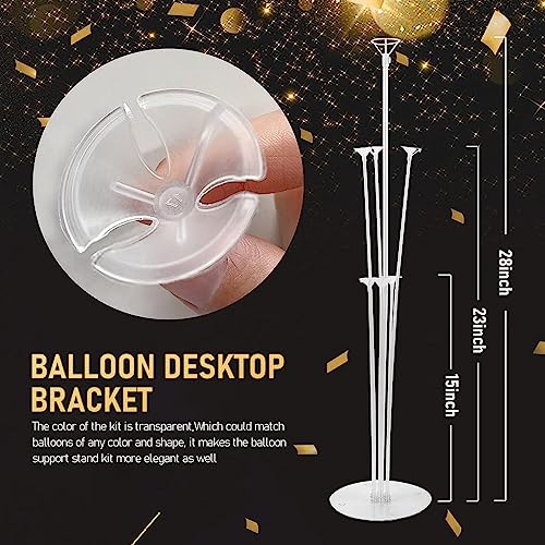 HASTHIP® 18PCS Balloon Stand for Decoration Balloon Supplies with Dot Stickers Accessories Sticks with Base for Table Birthday Baby Shower Graduation Party Decorations