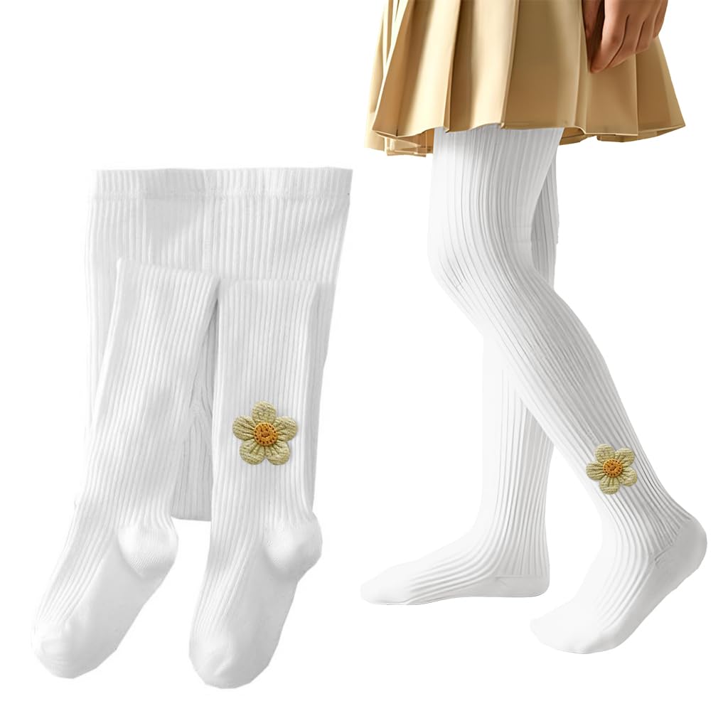 Zibuyu Toddler Girls Cable Knit Leggings for Fall and Winter with Bowknot & Flower Accents