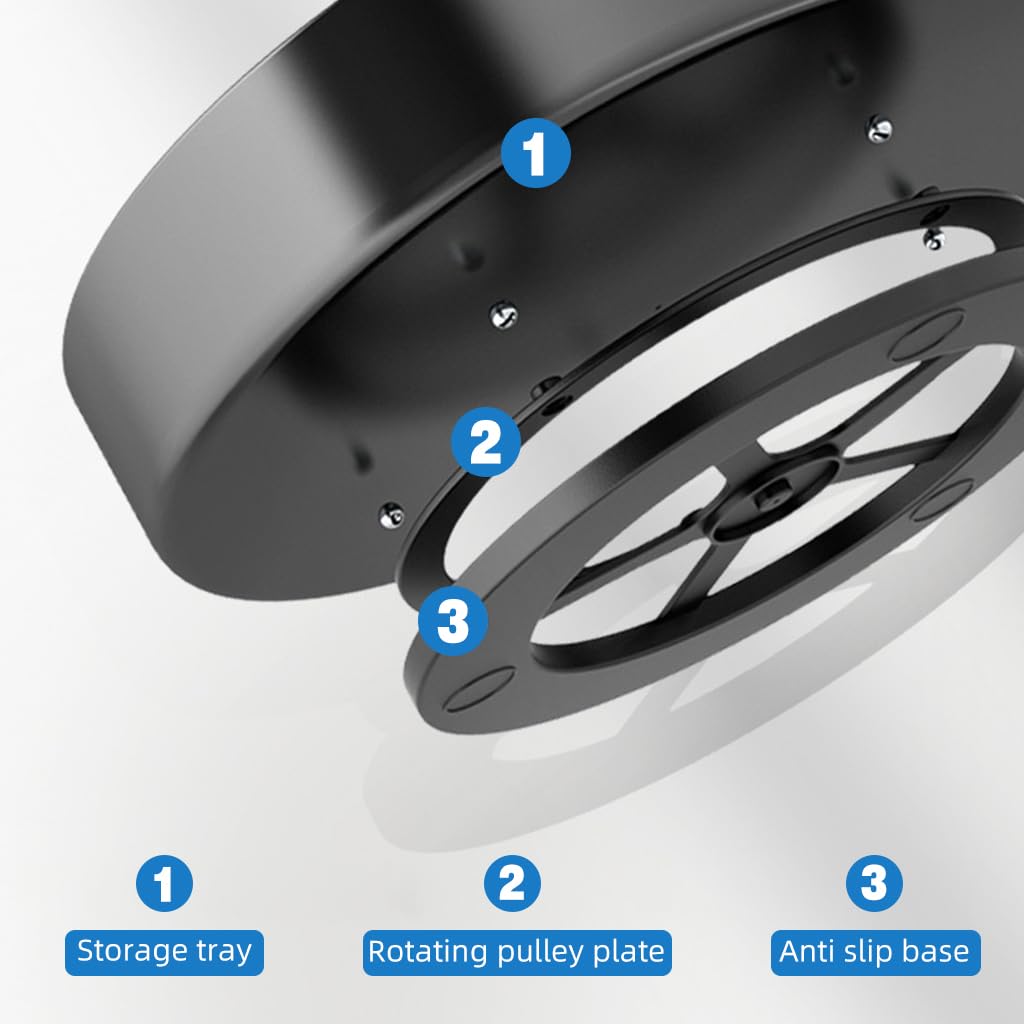 Supvox Seasoning Bottle Storage Rack with 360° Swivel Double Layer Design 29.8x32cm Stainless Steel | Kitchen Organizer Tray