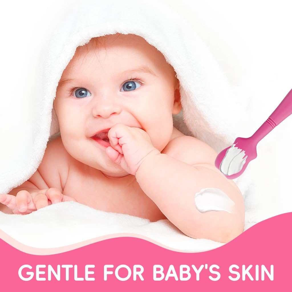 SNOWIE SOFT Diaper Rash Cream Spatula for Baby Care with Suction Cup Base and Detachable Silicone Spoon