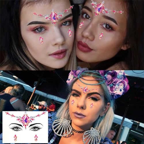 MAYCREATE® Face Gems Rhinestone Face Decoration Jewelry Sticker for Women Girls, Mermaid's Tears Makeup Sticker Artist Temporary Eyes Decor Crystal Face Jewels for Festival, Party, Rave (1)