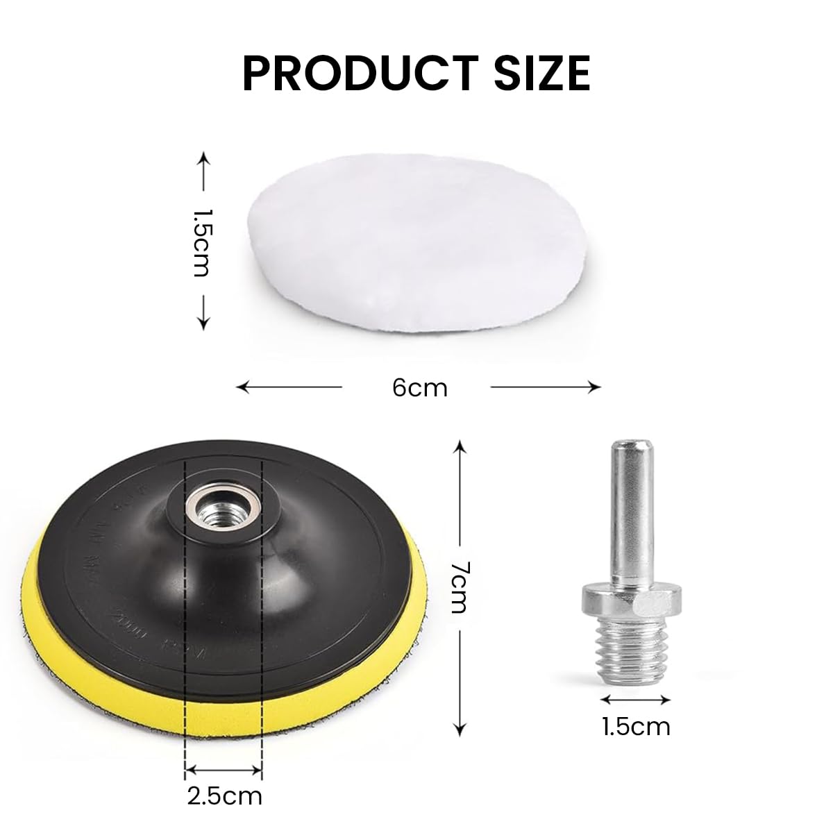 STHIRA Car Polishing Pads for Scratches and Oxidation 5Pcs 3-Inch Set with Hook and Loop Fastening