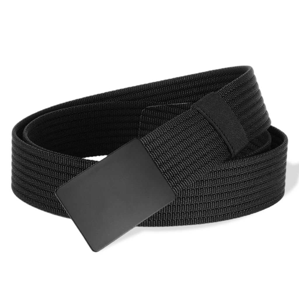 GUSTAVE Auto Lock Belt for Men with Quick Release Metal Buckle and 120 cm Adjustable Fit | Nylon Ratchet Style for Casual and Formal Wear