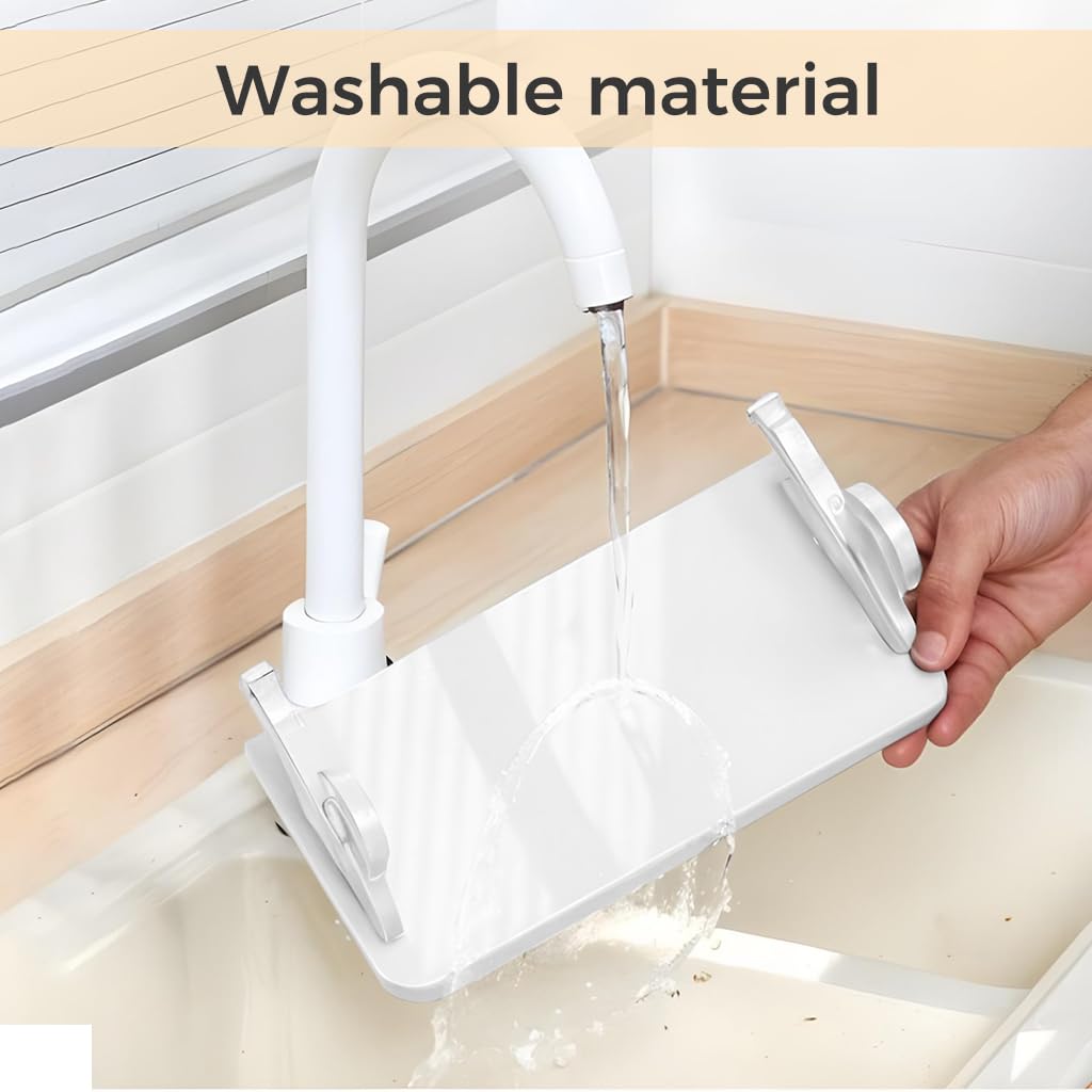 HASTHIP Wall Shelf for Bathroom and Kitchen Storage with Self Adhesive Mount | White Little Swan Design 25x13x2.3cm