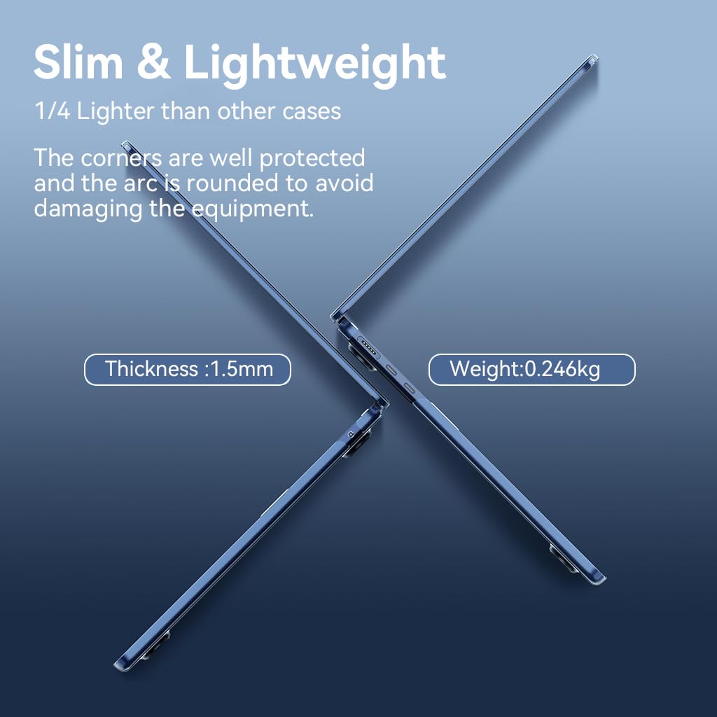 ZORBES MacBook Air 13 Case for A2681 A3113 A3240 with Snap-on Design and Matte Clear Blue Finish