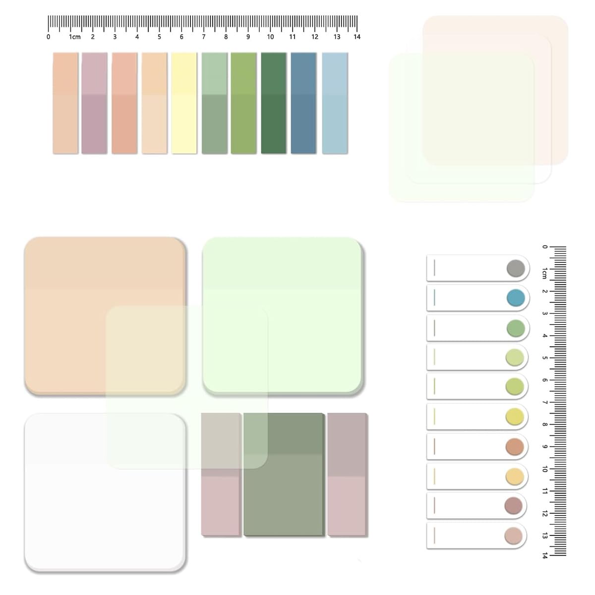 HASTHIP Transparent Sticky Notes for School, Office and Home with 700 Sheets PET Design | Removable Waterproof Memo Pads