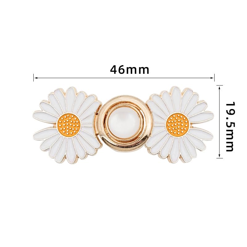 ZIBUYU Jeans Waist Adjusters for Pants and Skirts featuring Daisy Alloy Design | 12 Set No Sew Tighteners