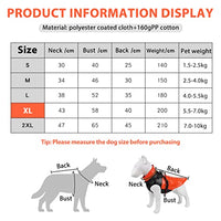 Qpets® Dog Winter Clothes Outdoor Dog Coat Polyester Cotton Waterproof Jacket for Dog Zip Up Dog Winter Clothes Dog Vest with Dual D Ring Leash Dog Clothes for Small and Medium Sized Dog (XL)