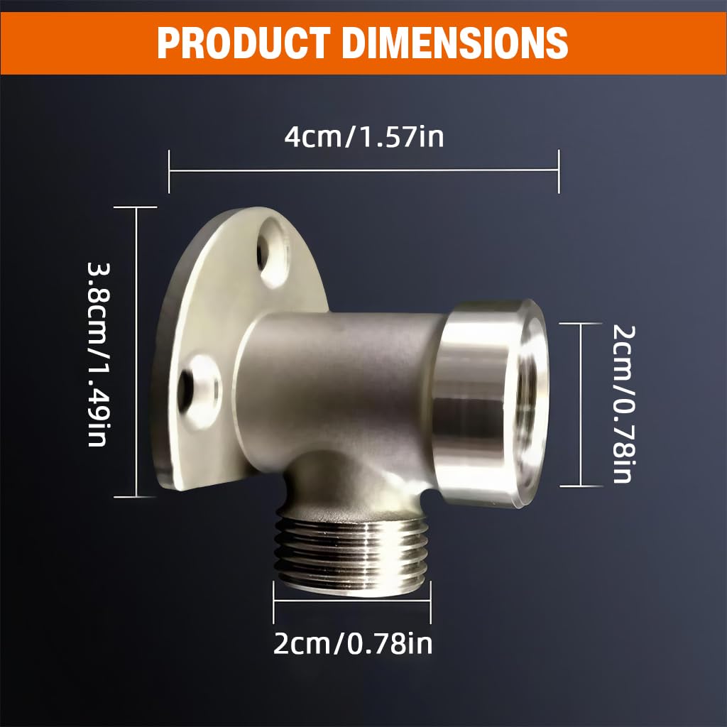 HASTHIP Bathroom Angle Valve Adapter for Wall-Mounted Shower Hose featuring Stainless Steel Design | Converts Flush-Mounted to Exposed System