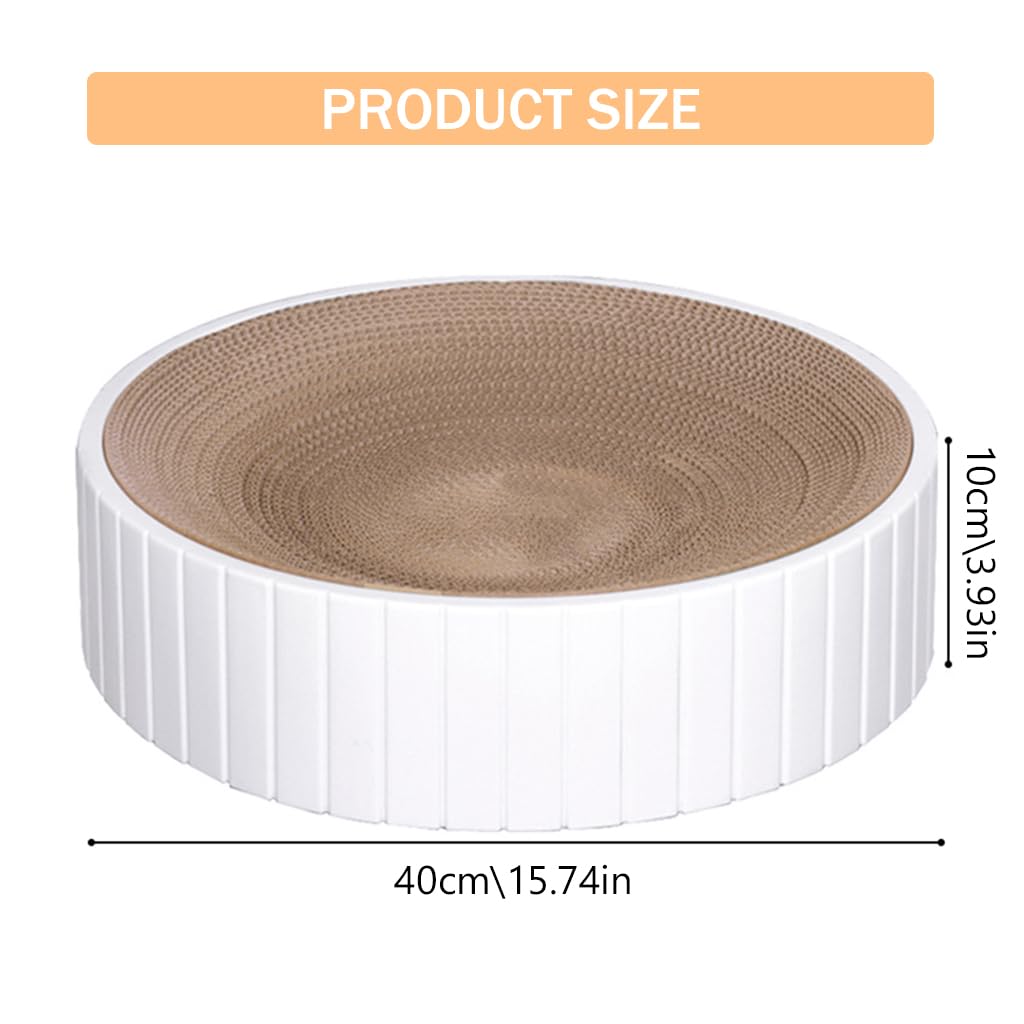 Qpets Cat Scratching Stool for Play and Rest with Teaser Ball | 40×40×10 cm Hard Cardboard Bed