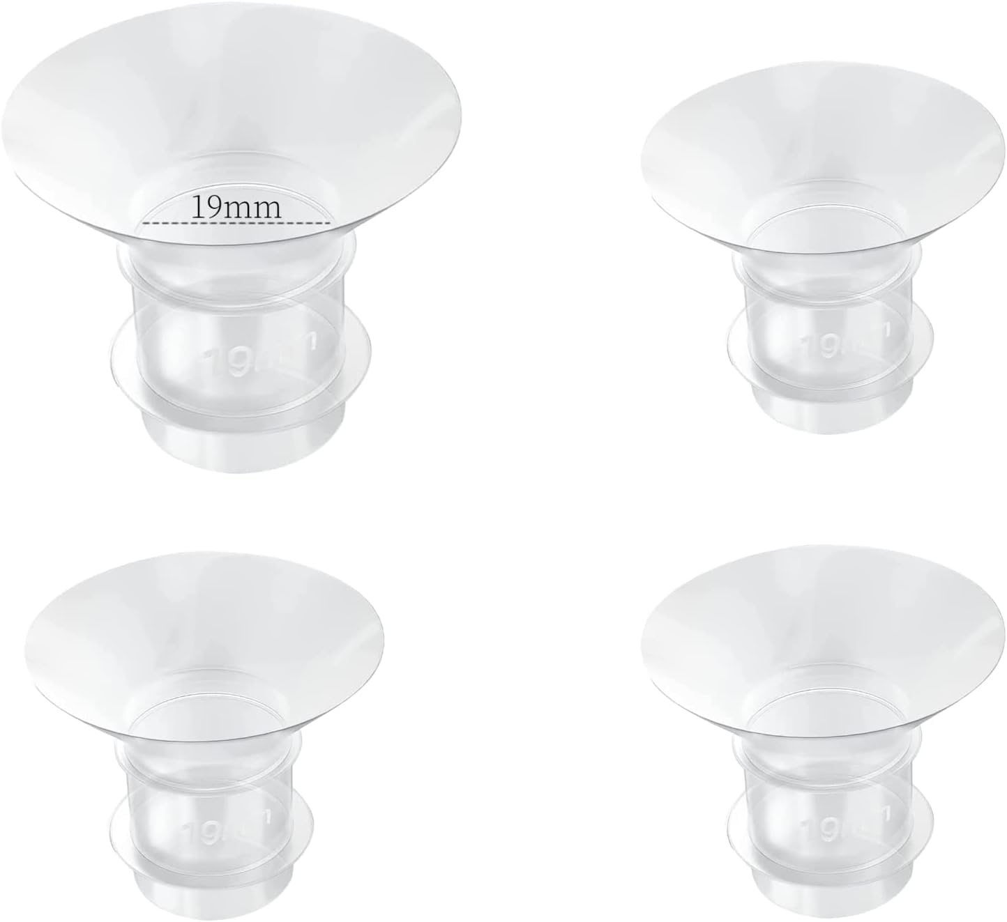 SNOWIE SOFT Breast Pump Accessories for Medela and Spectra featuring 4pcs 19mm Silicone Flange Inserts | Comfortable and BPA Free Pumping