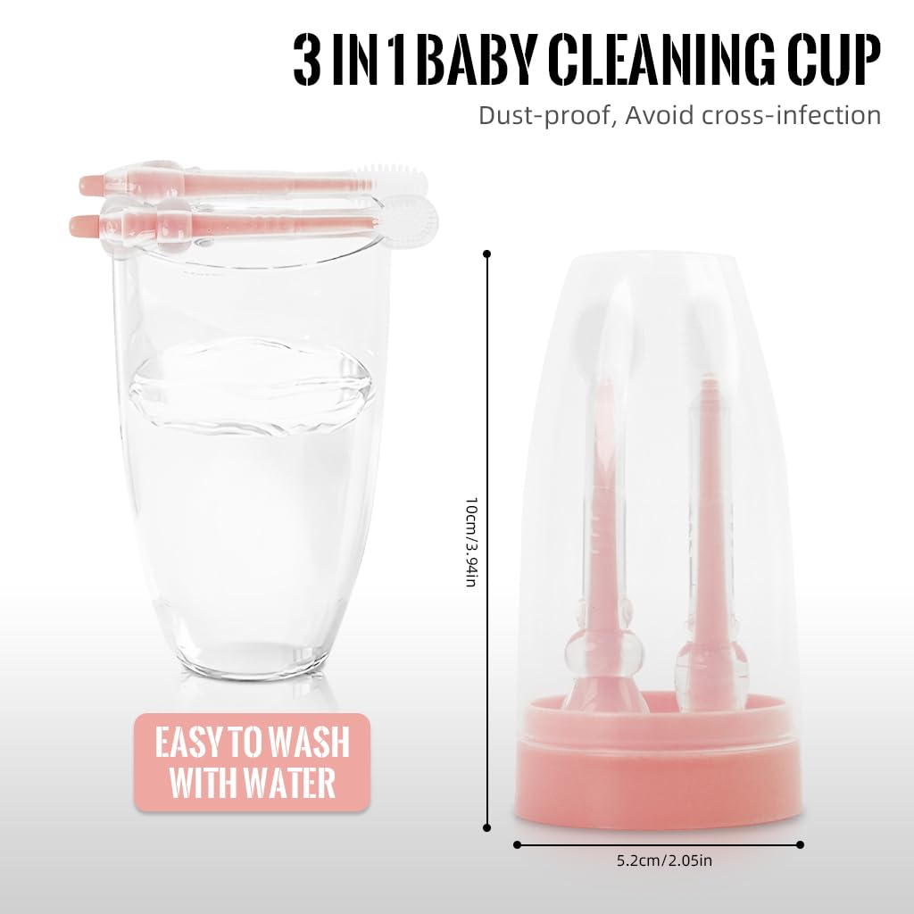 SNOWIE SOFT Baby Oral Cleaning Brush for Gentle Mouth Care 2 Pcs | Perfect Baby Toothbrush