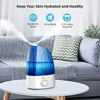 HANNEA® Humidifier for Room Moisture 3.5L Silent Humidifier for Plants Indoor Household Ultrasonic Cool Mist Humidifier Desktop Humidifier 360° Rotatable Nozzle Office Room Bedroom Auto Shut-Off