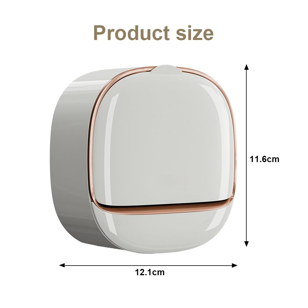 HASTHIP Soap Holder for Bathroom and Kitchen with Flip-Up Cover and 12x5x11.5cm PP Tray | Wall Mounted Space-Saving Design