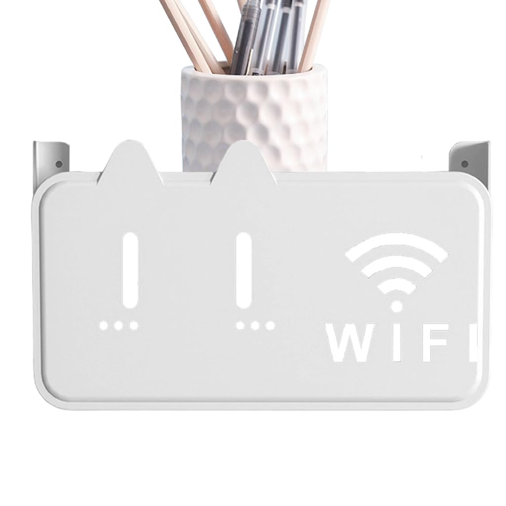 Supvox® Acrylic Router Rack Mount - Wall-Mounted Adhesive Holder | Multifunctional Organizer for Set-Top Boxes