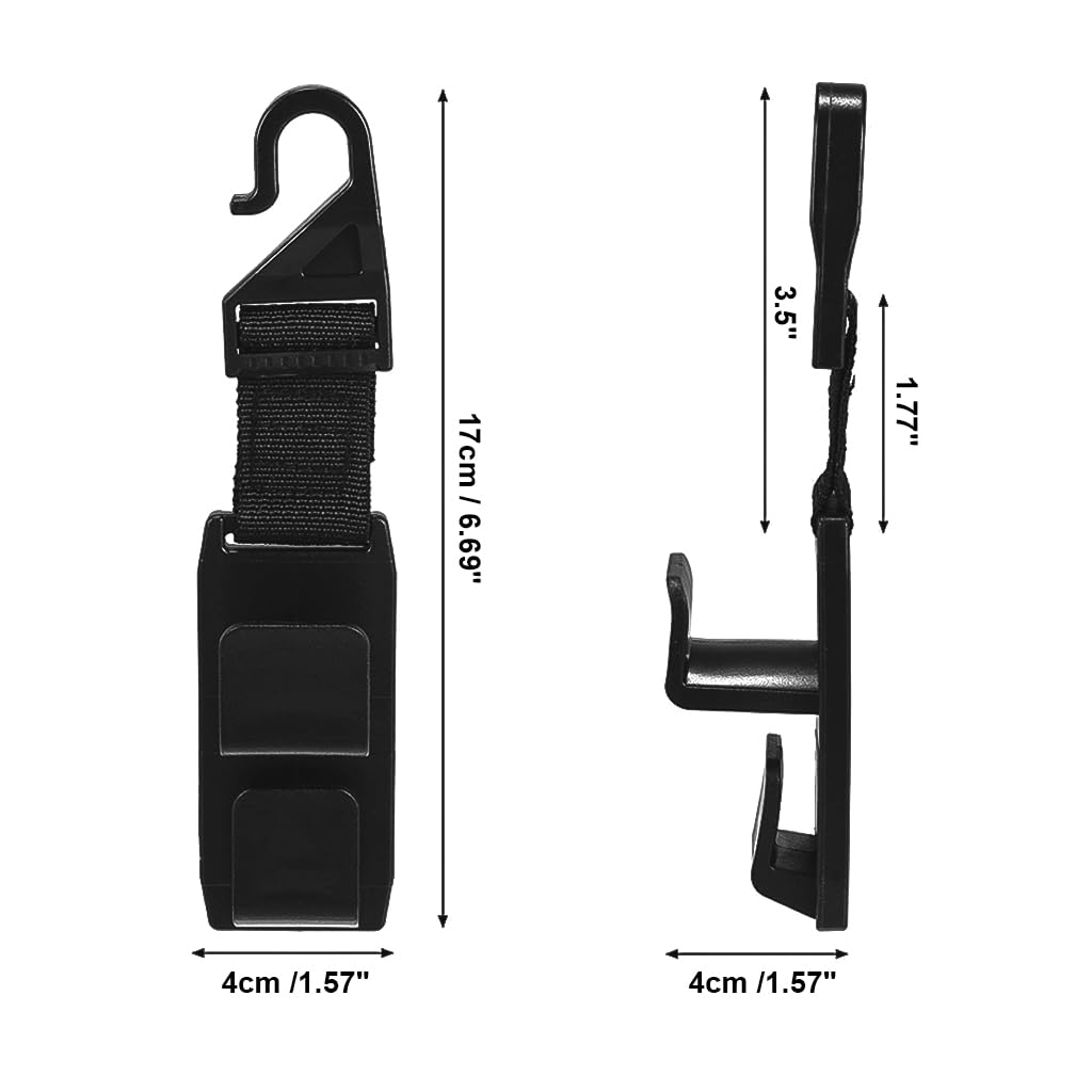 STHIRA Car Headrest Hooks for Backseat Hanging with Curved Dual Slot Design 12PCS | Holds Up to 17.6lbs