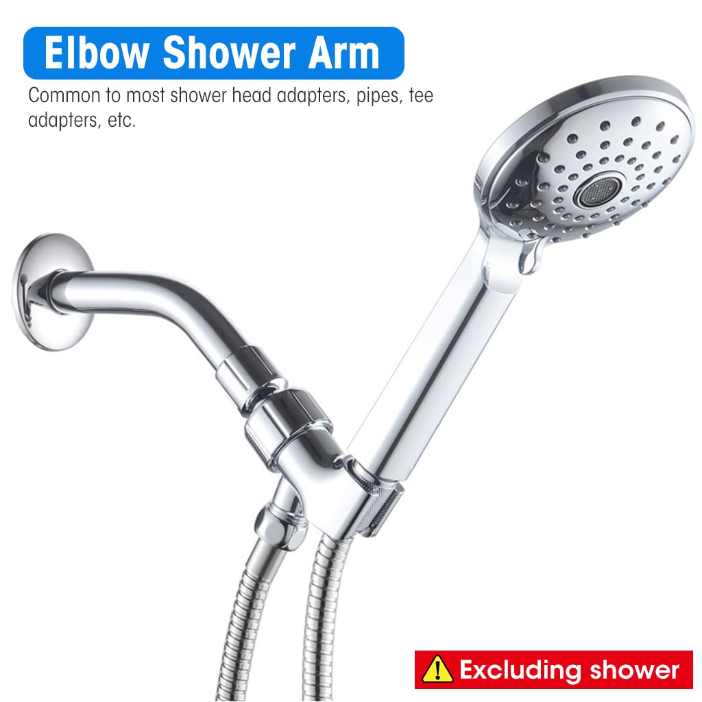 HASTHIP Shower Arm for In Wall Shower System with 6 in Extension and Flange | Chrome Stainless Steel