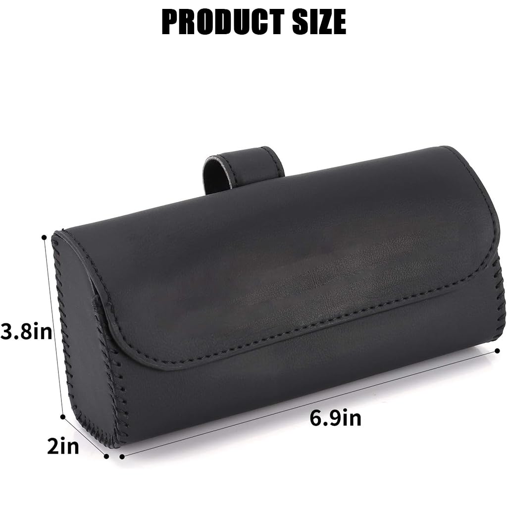 STHIRA® Sunglasses Holder for Car Sunglass Organizer Box Sun Visor Clip On PU Leather Storage Case Protective with Magnet Closure 3PCS