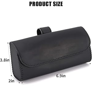STHIRA® Sunglasses Holder for Car Sunglass Organizer Box Sun Visor Clip On PU Leather Storage Case Protective with Magnet Closure 2PCS