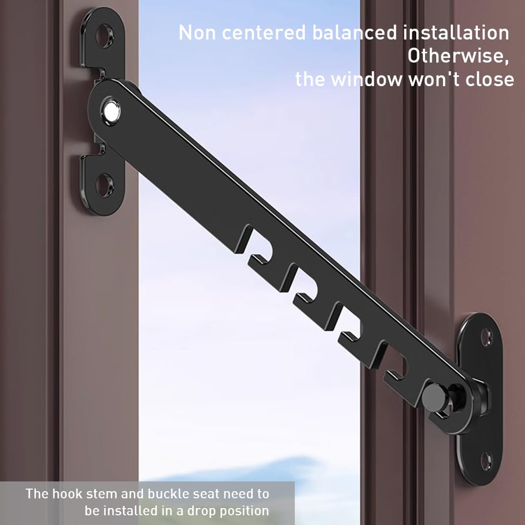 Supvox® Window Restrictor Latch Stainless Steel Window Wind Hook Adjustable Window Safety Locks Childproof Restrictor Safety Locks for Various Doors and Windows (5 Slots)