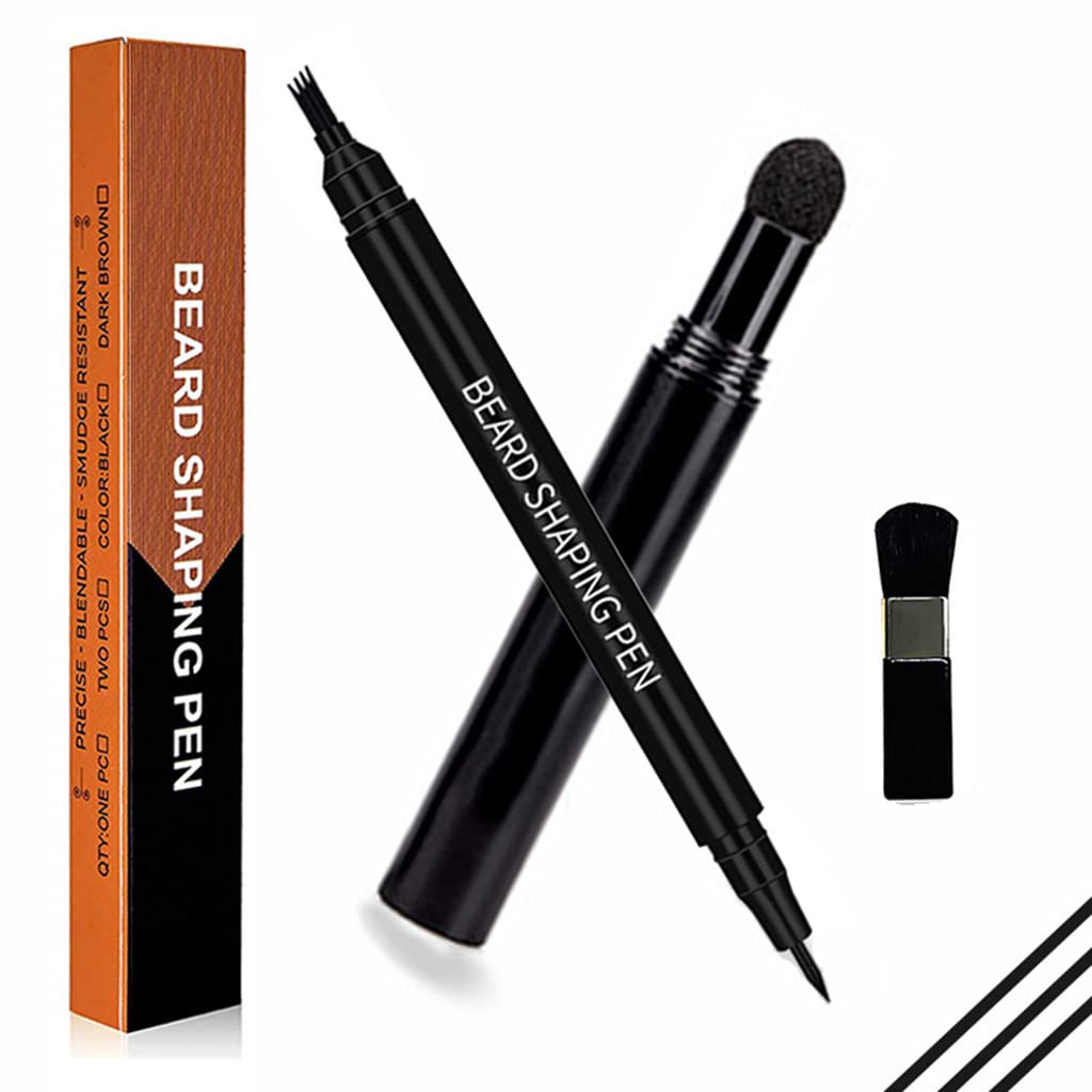MAYCREATE Beard Pencil for Styling with Dual Tip 2 in 1 Filler Powder | Waterproof for Men
