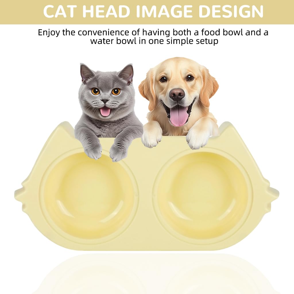 Qpets Dog Food Bowl for Cats and Puppies with 2 in 1 Feeding Design and Non Slip Base