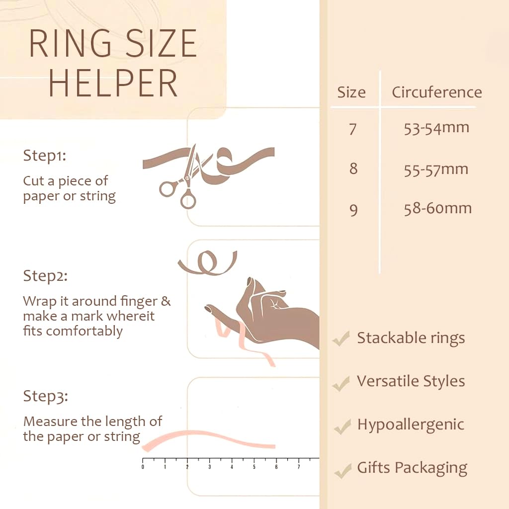 SANNIDHI Rings Set for Women with Adjustable Open Structure and Golden Alloy Finish | 6Pcs Stackable Chunky Design