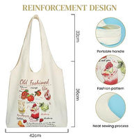 PALAY® Tote Bag For Women Canvas Bag Large Grocery Bag Shopping Bags for Grocery Vintage Print Washable Canvas Hand Bag for Girls Women